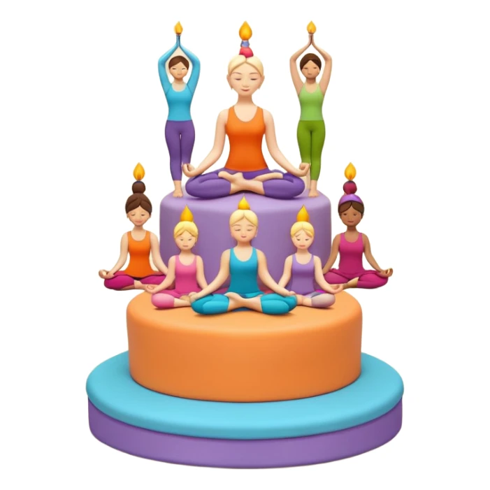 Yoga themed birthday cake sticker