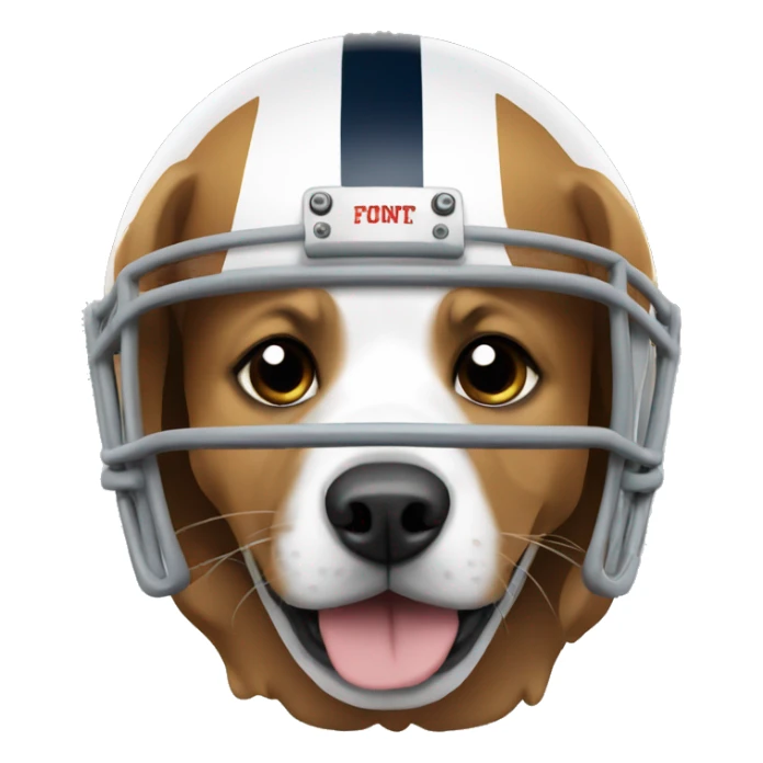 Dog with football helmet sticker