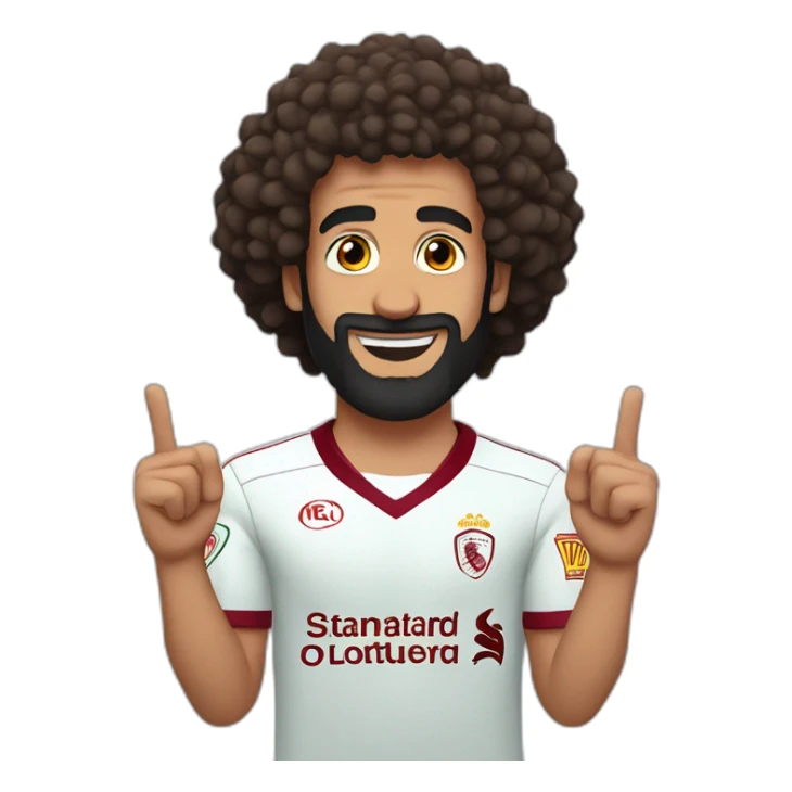 mo Salah holding up 6 fingers on two hands sticker