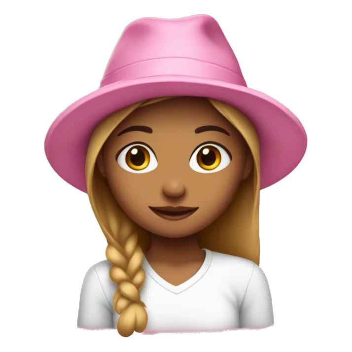 Cute girl in a pink hat sticker