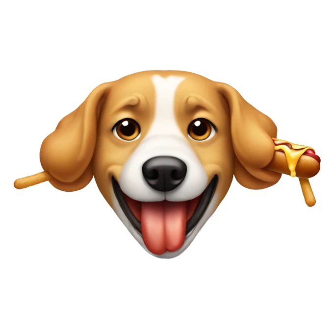 Dog eat hot dog sticker