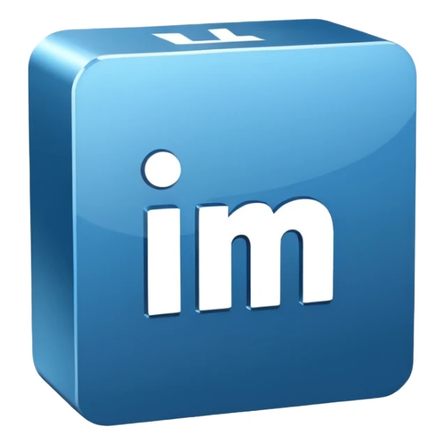 3d linkedin logo (the real Linkedin logo must be used) sticker