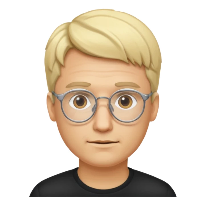 blond earringed wearing glassess with no beard man sticker