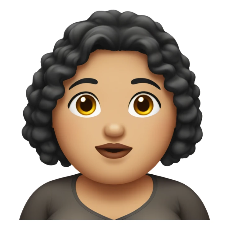 Overweight Southeast Asian woman with black curly hair. sticker