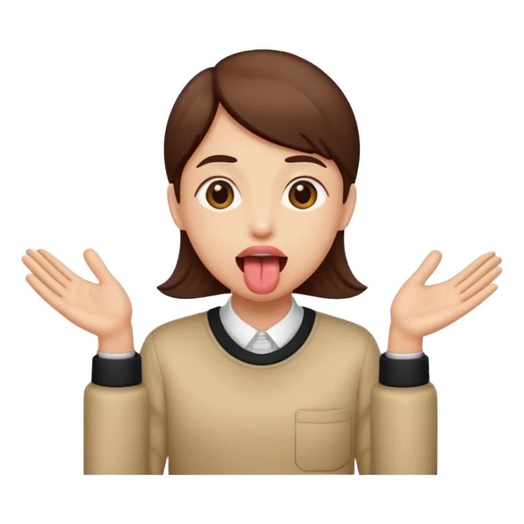 Tongues out with hands to the side sticker