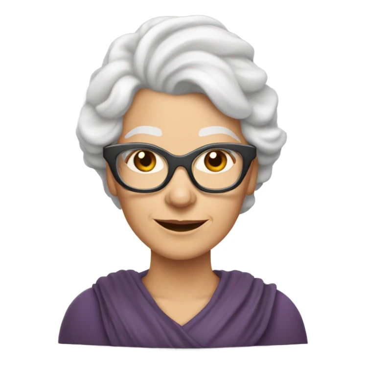 Beautiful White 70 year old white lady Warrior Princess with glasses  sticker