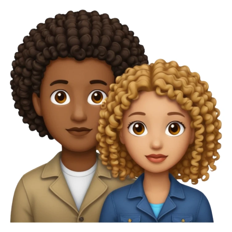 Ebony couple, light skin female brown skin male sticker