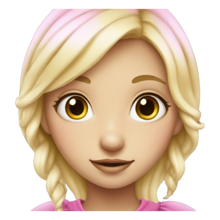 blonde fairy girl portrait pink sticker