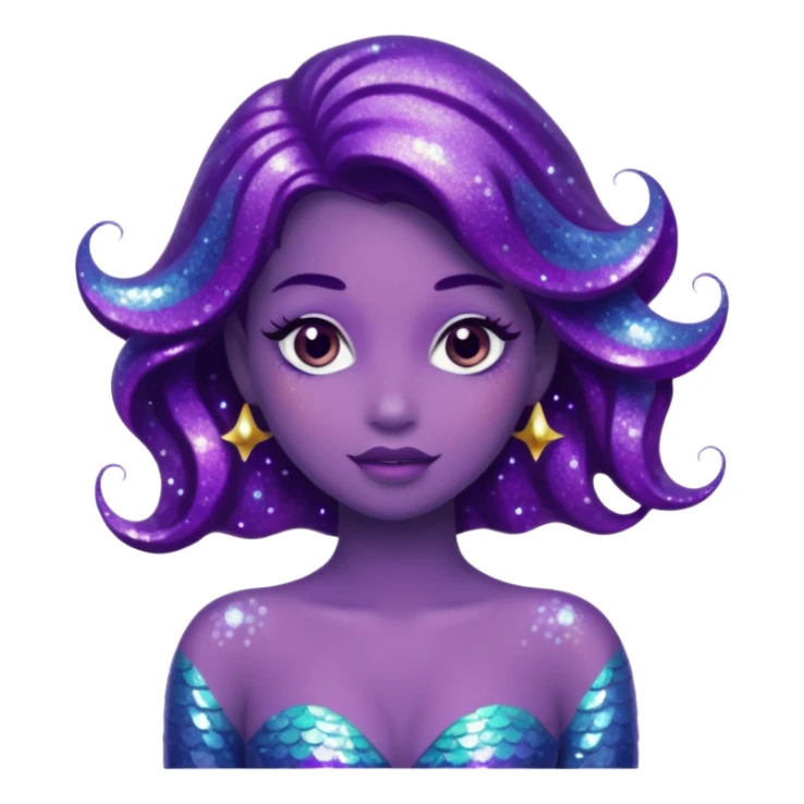 glitter purple mermiad sticker