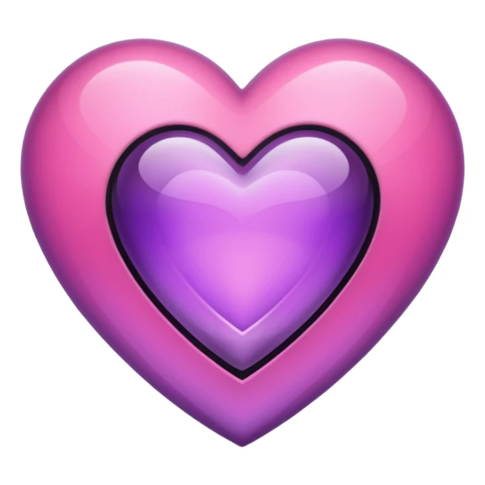 A purple and pink gem heart with black center sticker