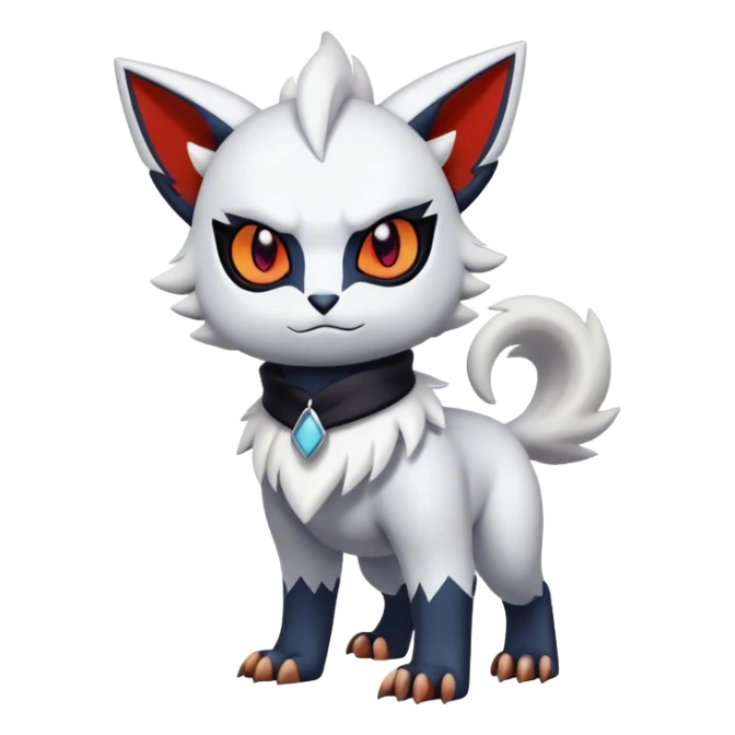 Edgy Cool Kawaii Litten-Absol-Pokémon Full Body sticker