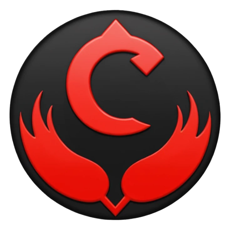 Círculo totalmente negro, adentro del círculo un símbolo de encendido y apagado en color blanco a un lado del símbolo la letra N el color rojo sticker