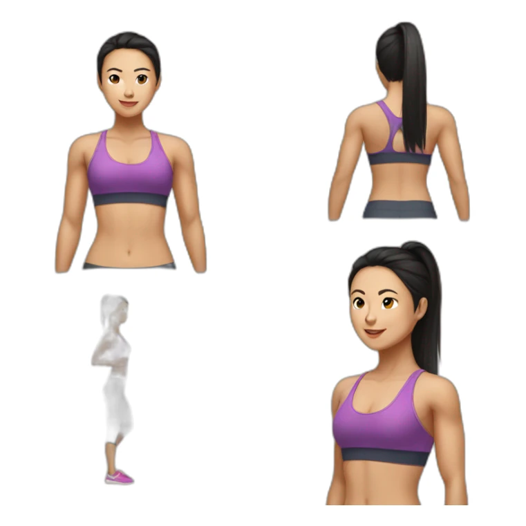 female asian fitness trainer sticker