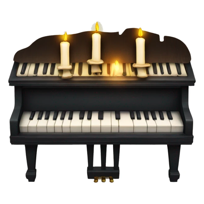 vintage piano with melted candles on top sticker