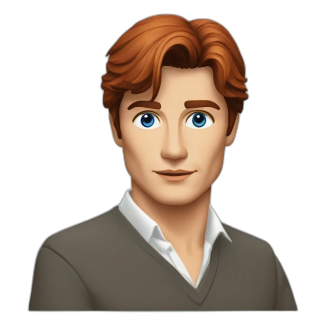 Alain Delon young programmer blue eyes short red hair sticker