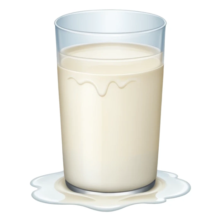 a small puddle of white and clear liquid sticker