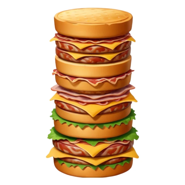 A savory food tower built from stacked meats sticker
