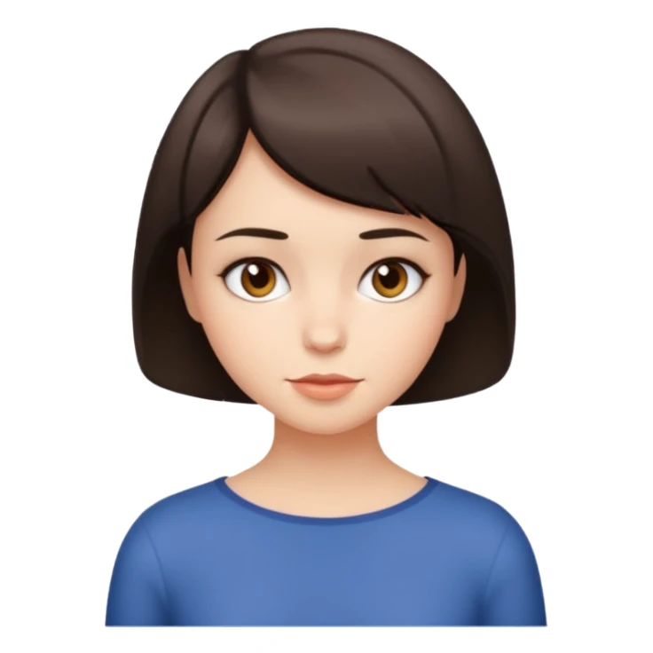 classic emoji of a short-haired brunette girl sticker