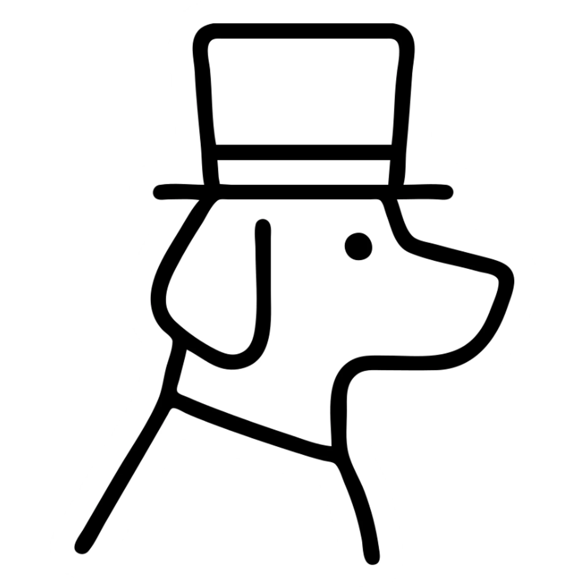 A dog wearing a top hat, formal, elegant sticker