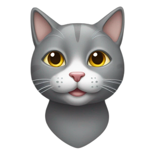 Grey cat with white dot on the nose with the heart shaped nose sticker