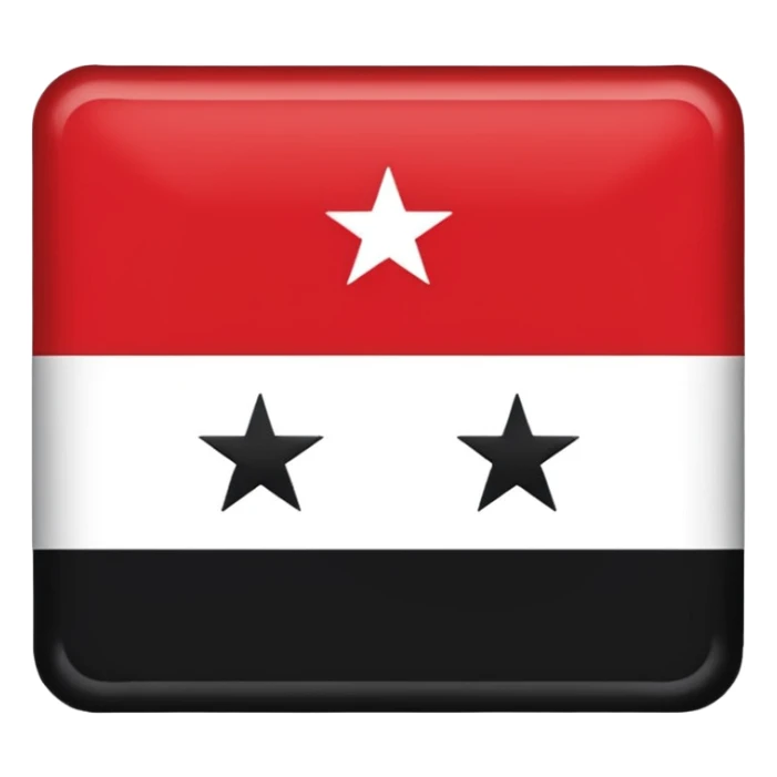 Sticker designed on new syrian flag with 3 red stars sticker