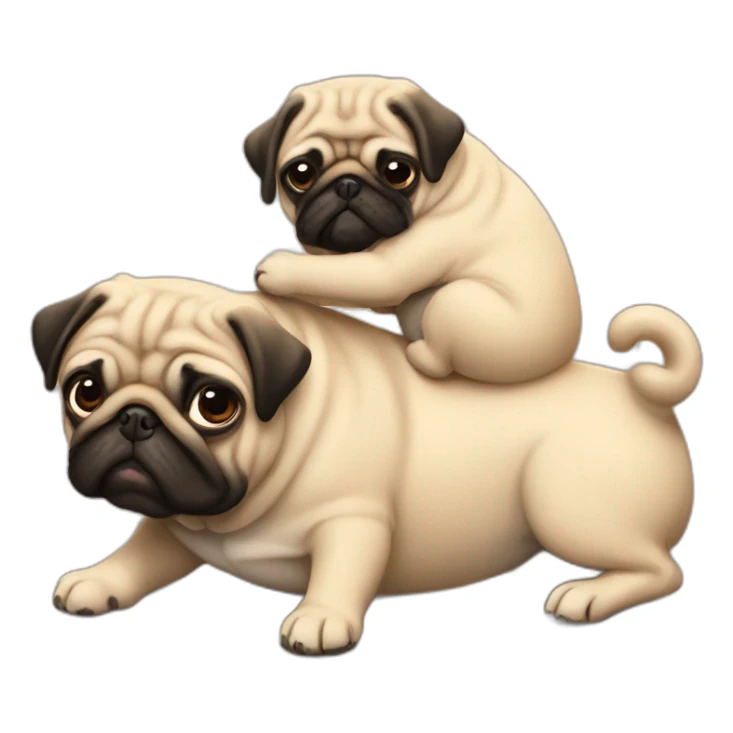 Abrazo  familiar de pugs sticker