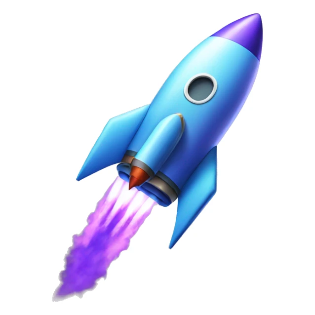 rocket with crypto solana blue and puprle colors  sticker