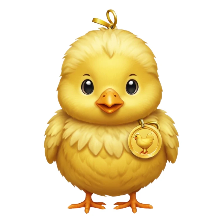 Baby round chick with medal  sticker