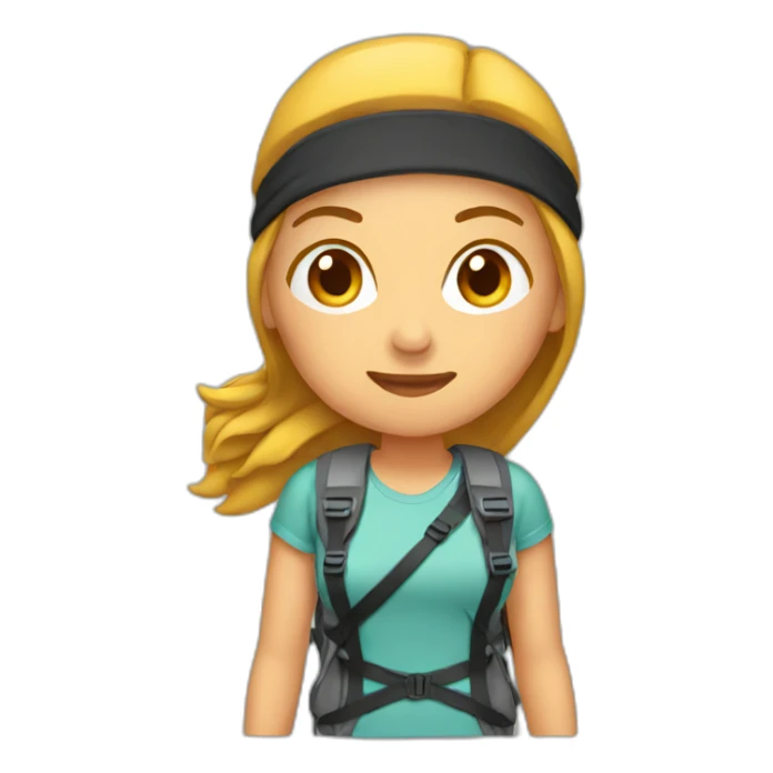 woman hiking with headband sticker
