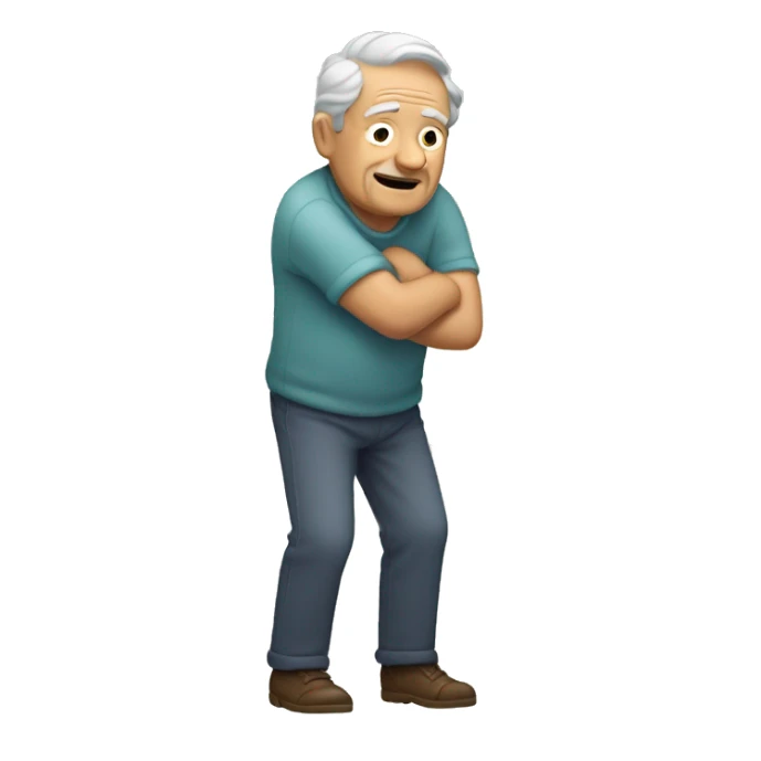 Grandpa's holding on to his sore lower back. sticker