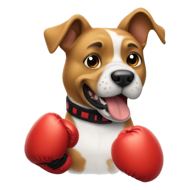 Dog in boxing gloves  sticker