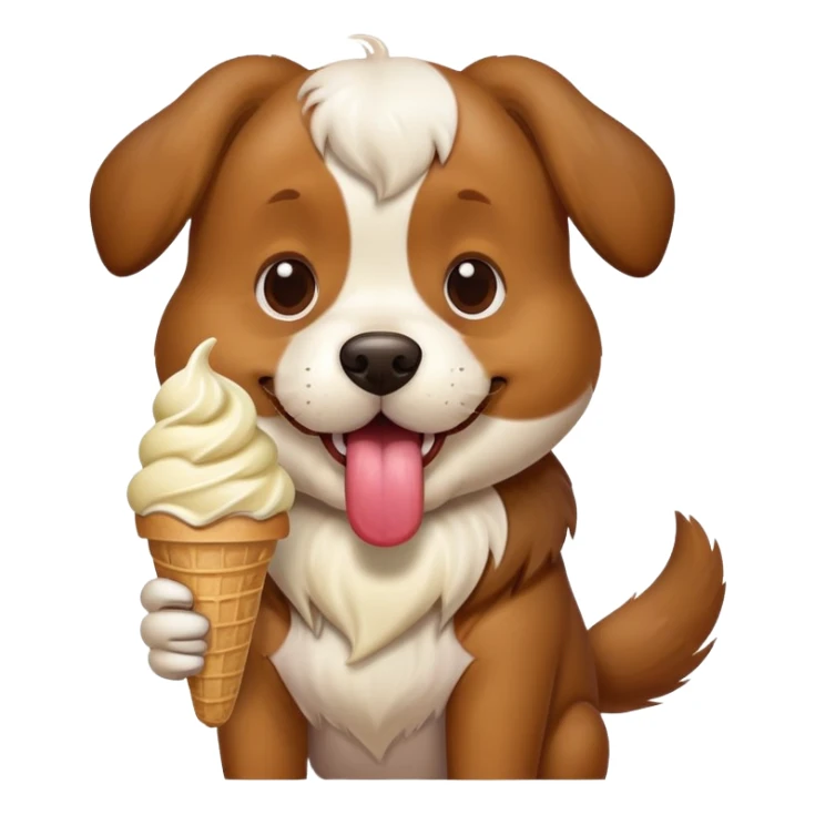 Dog eat ice cream sticker