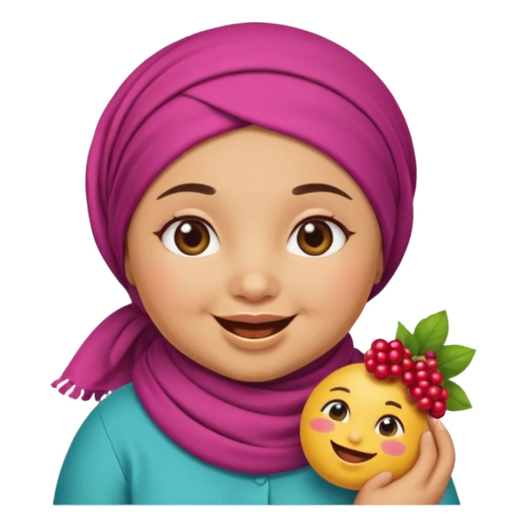 Cute emoji female chubby with a berry she is tan and moroccan  sticker