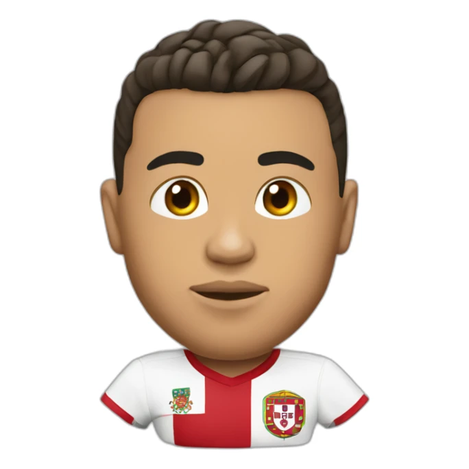 Ronaldo head with teeshirt of portugal sticker