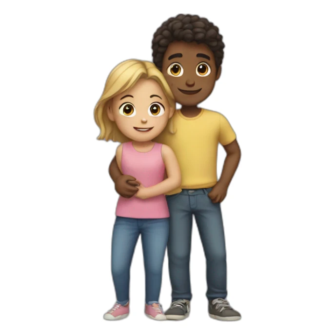 Boy with a girl in his arms sticker