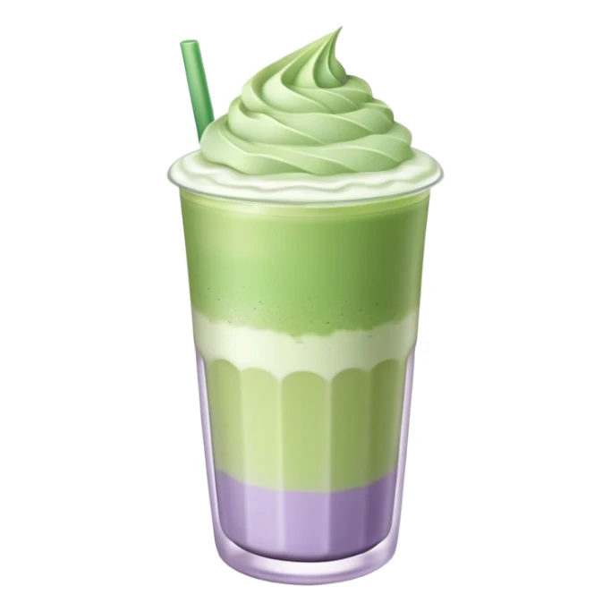 Lavender and light green layered iced matcha latte sticker