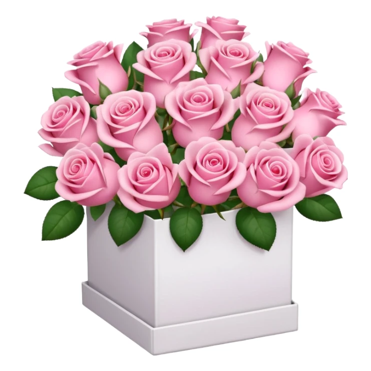bouquet of pink 30 roses in a white box，no sticker