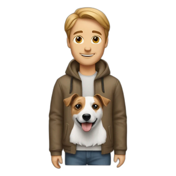 Man with jack russell terrier dog sticker