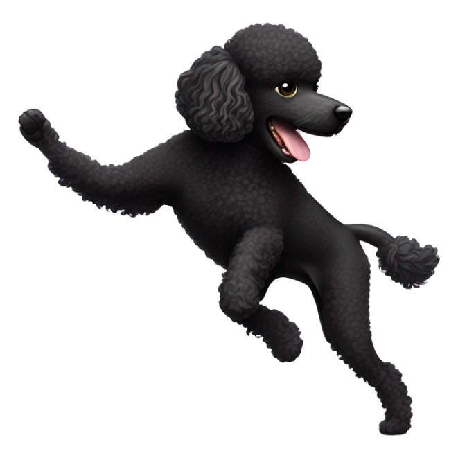 Black miniature poodle playing ultimate frisbee sticker