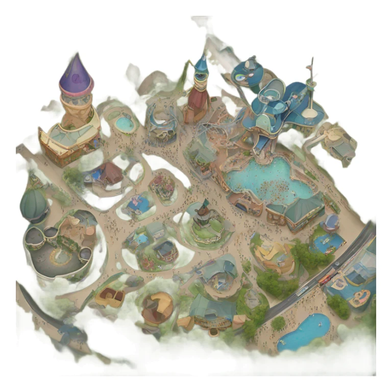 a bird's eye view of disneyland sticker