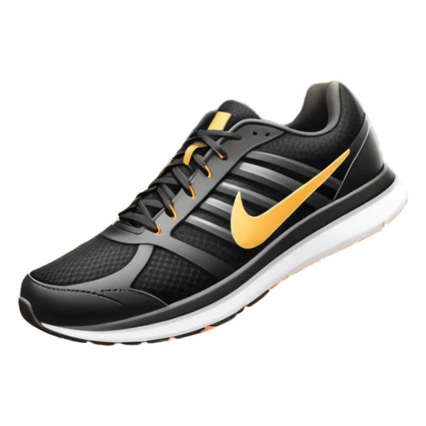 Running shoes placed on a professional track, ready for action. The background features a grand stadium with cheering spectators on the stands. The scene is lit by bright sunlight, highlighting the energy of competitive running. Transparent background enhances focus on the sport. sticker