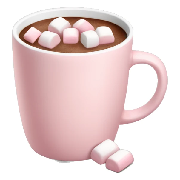 Light Pink mug of hot chocolate with marshmallows  sticker