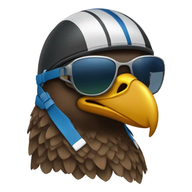 Eagle with football helmet and sunglasses  sticker