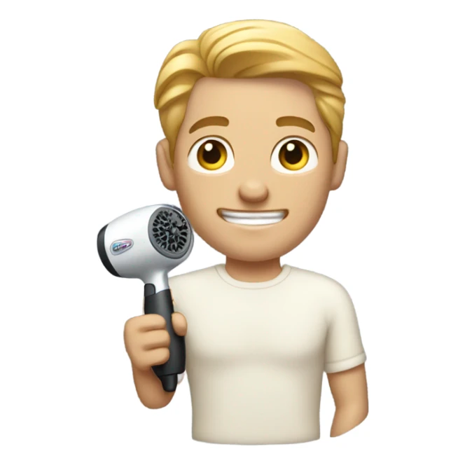 White Male god using a hair dryer  sticker