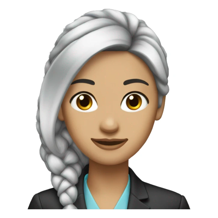 executive Long black ponytail hair woman black eyes  sticker