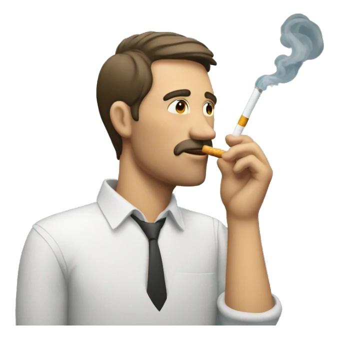 un homme qui fume une cigarette  sticker