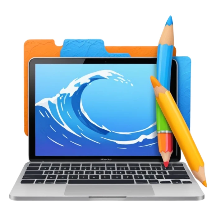 mac os mixed papers, wall paints, videos skeuomorphic sticker