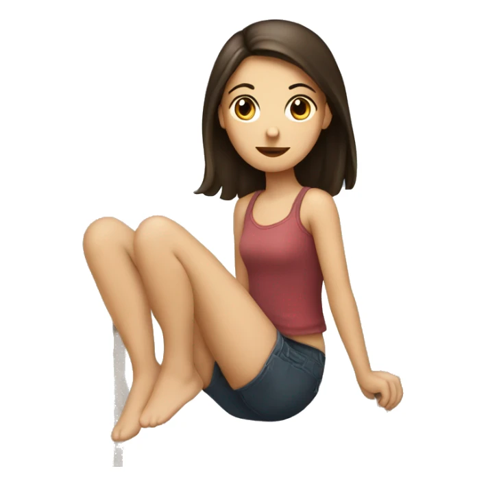 A brunette girl sits on the twine sticker