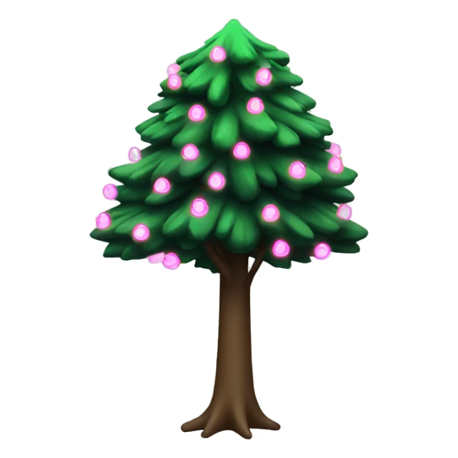 Green New year tree with pink lights sticker