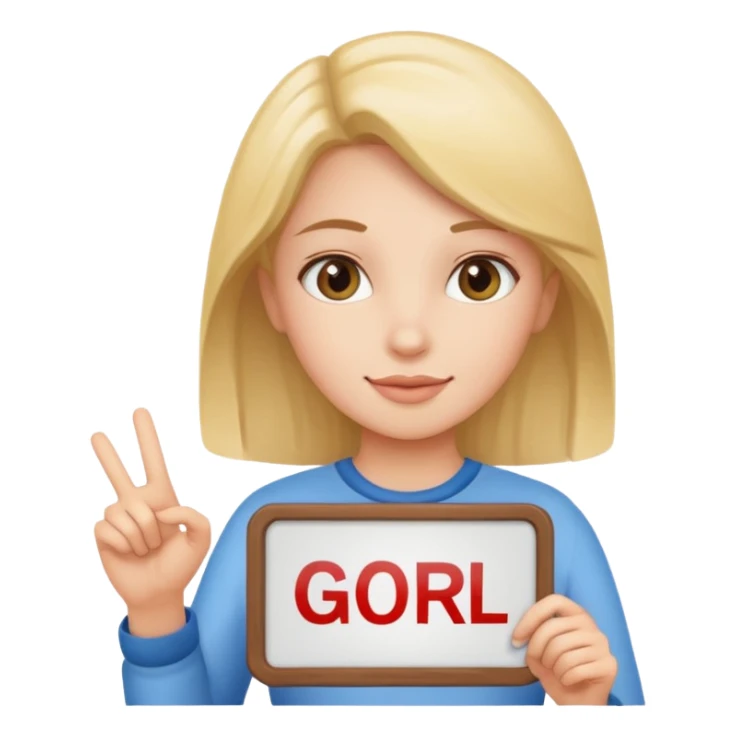 A girl holding a sign saying good girl sticker